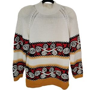 MixIt VINTAGE Womens Heavy Knit Sweater Oversized Patterned Size Small